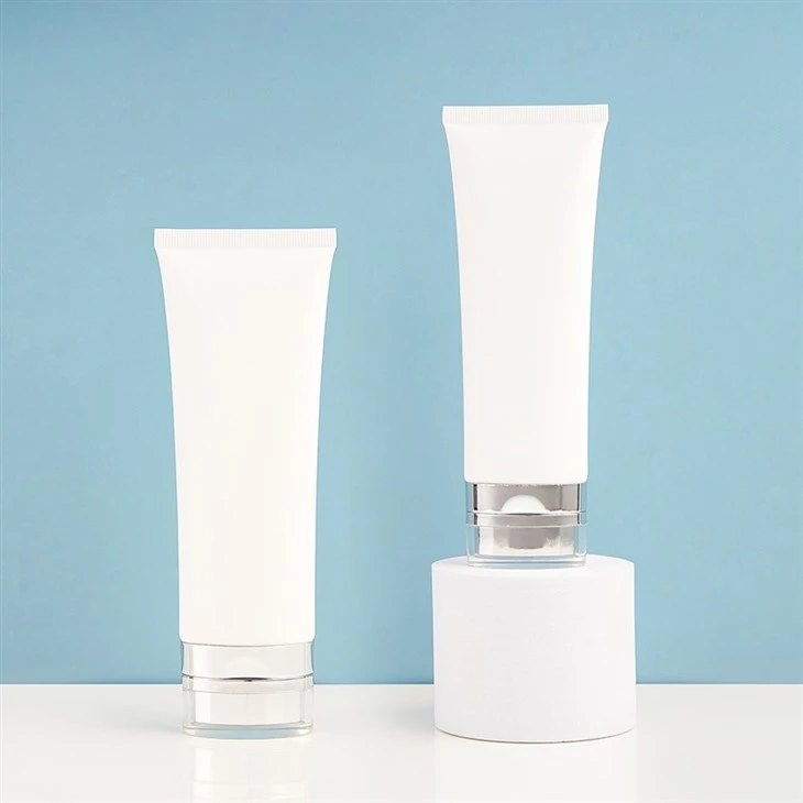 Face Cream Container Tube With Silver Acrylic Screw Cap
